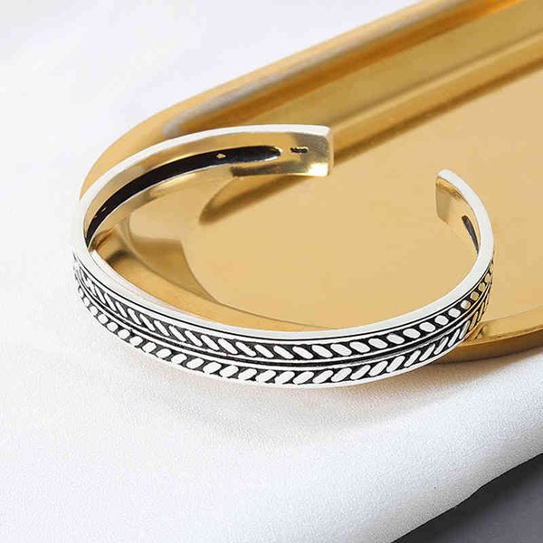 

925 sterling sier vintage leaf charm bracelet &bangle for women fashion elegant jewelry sl007, Golden;silver