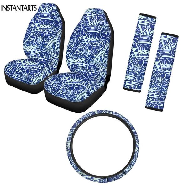 

car seat covers instantarts solid color polynesian printed stylish protector front cover soft shoulder strap pads steering wheel