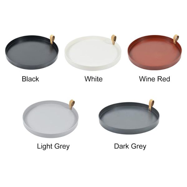 

storage boxes & bins easy clean lightweight bedroom bathroom living room deskorganizer tray plastic round with pu handle household