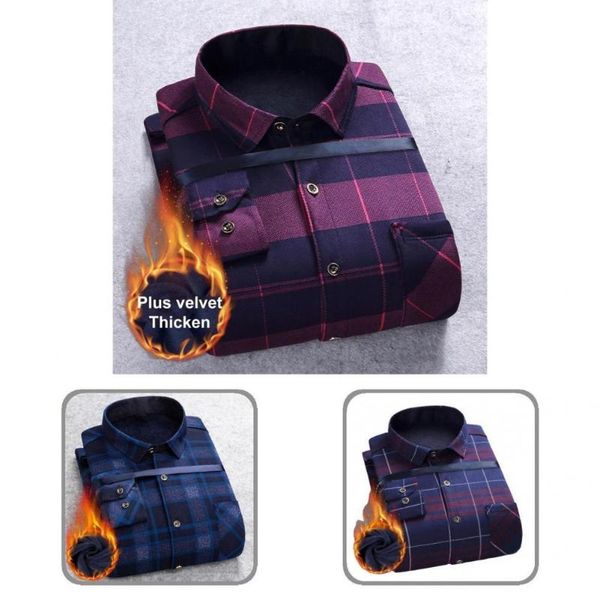 

men's casual shirts soft great buttons winter shirt turn-down collar male plush for home, White;black