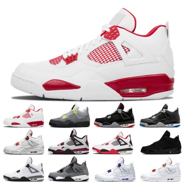 

2021 new basketball shoes 4s man cat taupe haze shimmer desert moss white oreo cement university blue sail pine green pure money travis bred