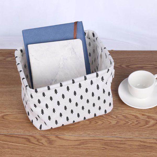 

storage boxes & bins 1pc 19 x 15 14cm cotton linen baskets home laundry folding basket children toy container deskcosmetics organizer