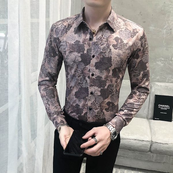 

british style of men wearing 2021 fashion long sleeve shirts for fine man fitting streetwear casual impression 3xl men's blouses 6id3, White;black