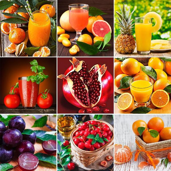 

diamond painting qiziteng product fruit orange diy full square rhinestone mosaic strawberry embroidery lemon home decoration