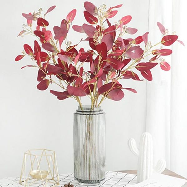 

1pc artificial eucalyptus leaves fake flower plant wedding home cafe party decor