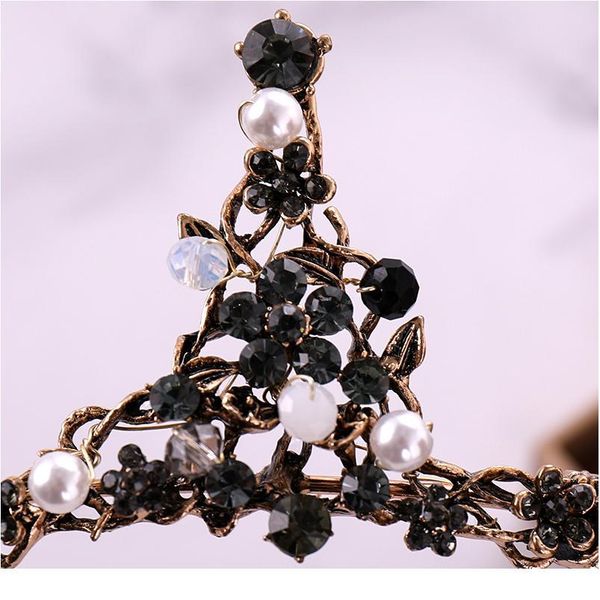 

vintage handmade rhinestone crystal pearl crown headdress wedding hair accessories princess crown bride wedding crown ti jllsto, Silver