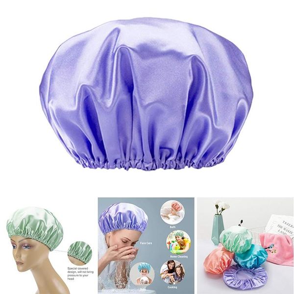 

shower caps cap, for women, double waterproof layers bathing hat hair protection reusable
