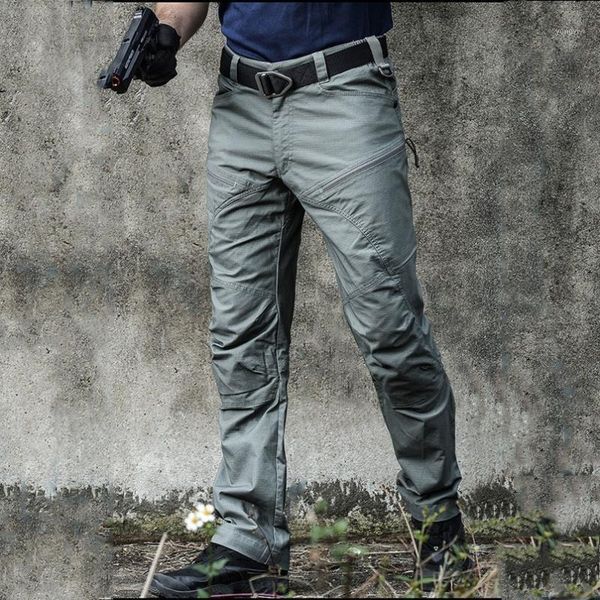 

outdoor pants waterproof tactical hiking man army combat rip-slarge multi pocket sports trousers1, Black;green