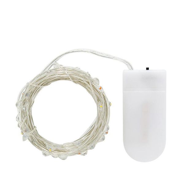 1M 2M 3M 5M Pulsante LED CR2032 Funzionamento a batteria Micro Mini LED String Light Rame Filo d'argento Stellato Vite Stringa di luce per la cerimonia nuziale