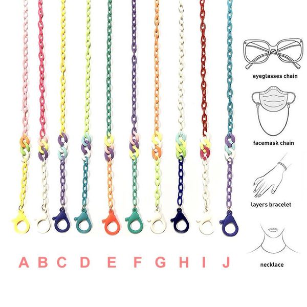 

sunglasses frames fashion glasses chain mask acrylic color contrasting reading lanyard holder strap eyewear jewelry gift, Silver