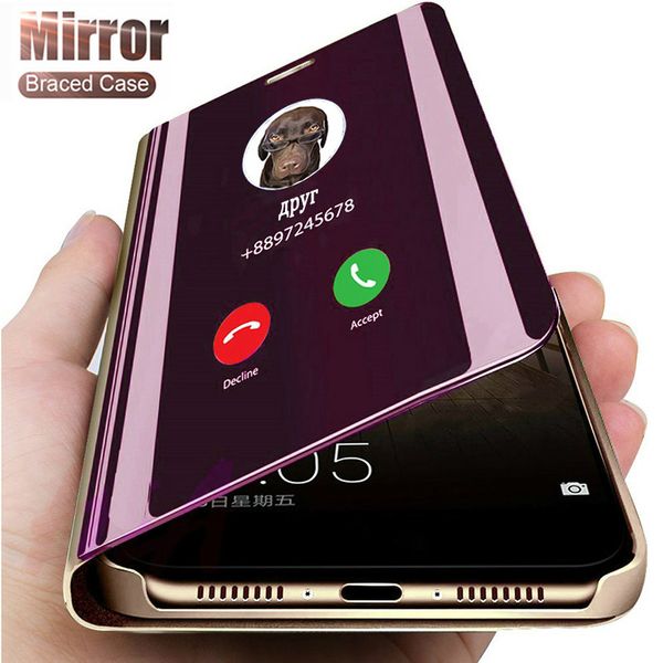 Smart Mirror Flip Handyhüllen für Samsung Galaxy S22 S21 Ultra S20 FE S10 S8 S9 Plus S7 S6 Edge Note 20 10 Lite Cover