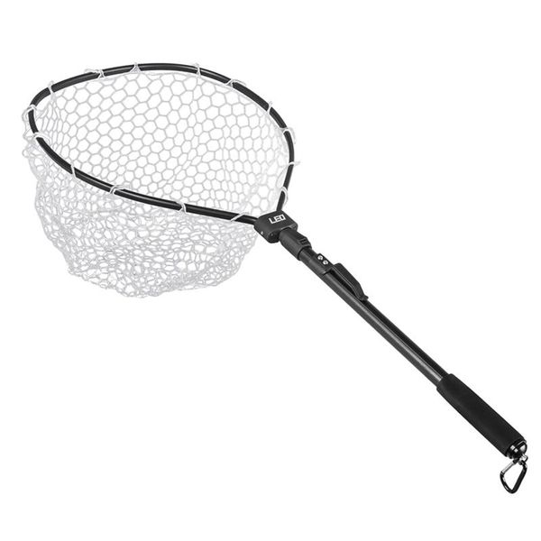 

leo fishing net fish landing net, trout bass net soft rubber mesh catch and release