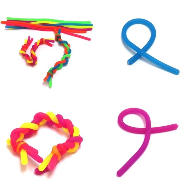 

fidget decompression rope noodle ropes sensory toys for kids fidget abreact flexible glue ropes stretchy string neon slings h22202