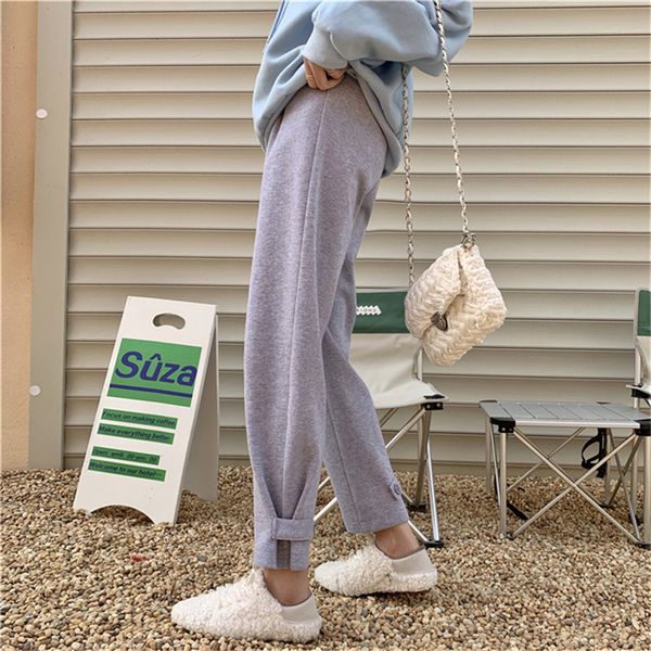 

ol elegant sweatpants women 2021 new solid plus veet thick casual sportswear loose-fitting harem pants female trousers 3cuf, Black;white