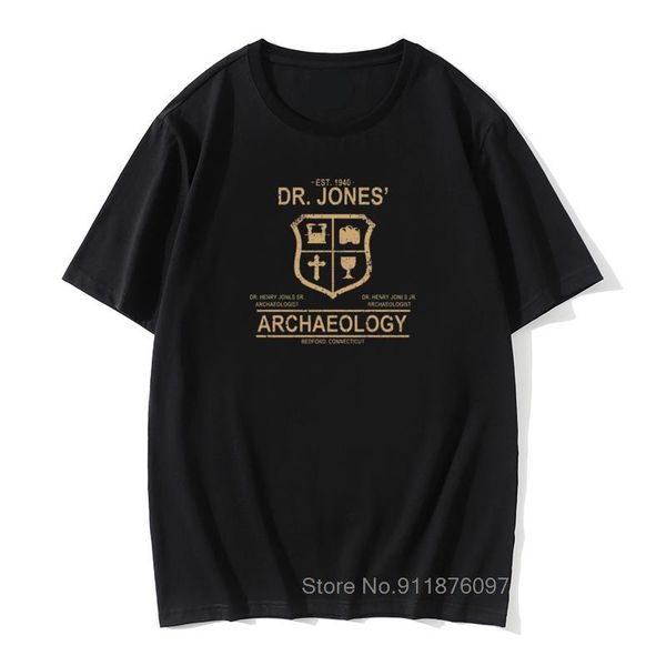 

men's t-shirts tshirt men t shirt dr. jones archaeology indiana women t-shirt 2021 vintage logo design tees cotton fabric, White;black