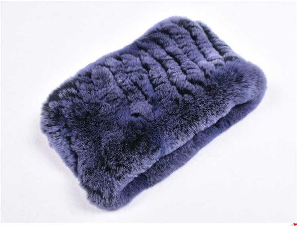 Real Rex Rabbit Furf Scarf Women Autunno inverno inverno a maglia Canda di pelliccia a maglia Female Accessori caldi inverno caldi blu rosa 8 colori S103 Q0828