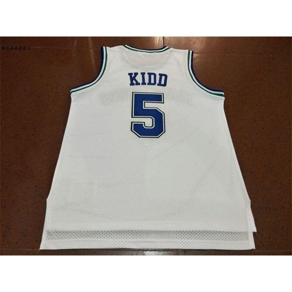 

vintage 21ss vintage 1994-95 jason kidd #5 white blue full embroidery size s-4xl college jersey or custom any name or number jersey, Black