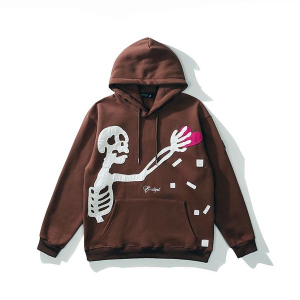 

men's hoodies & sweatshirts harajuku skull graffiti streetwear fleece autumn and winter mens womens retro oversize casual hooded, Black