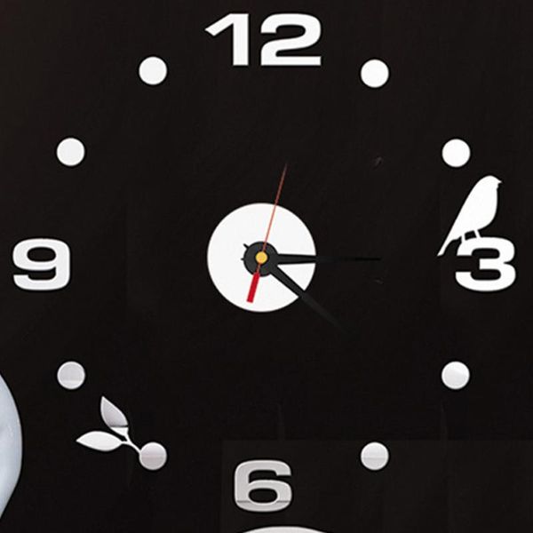 Настенные часы бесшумные номера птичьего часы офис декоративные современные акриловые дома гостиная спальня арт 3D простая установка DIY