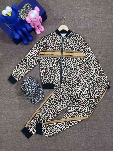 

autumn 2021 new print zipper coat harun pants two piece set women rd9v, Gray