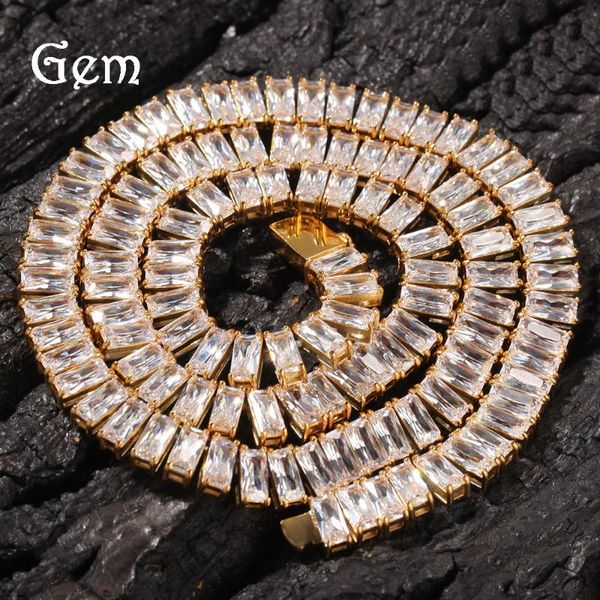 

bangle hip hop stainless steel square zircon necklace for men, Black