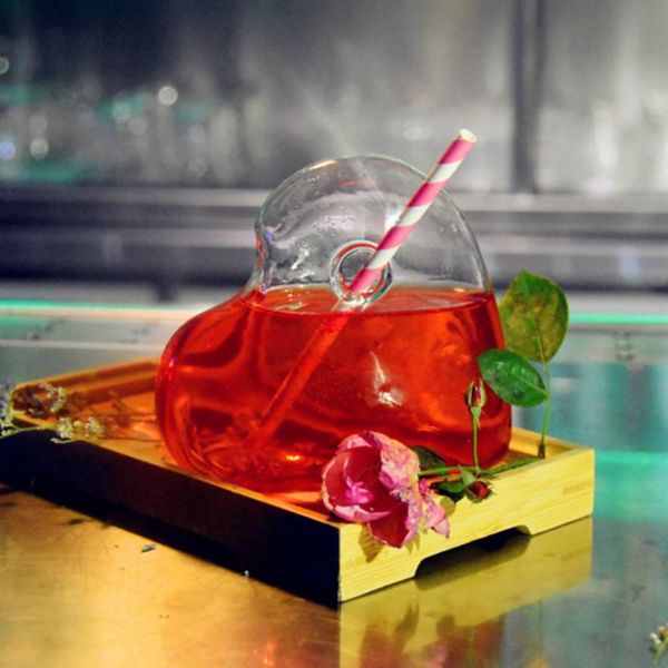 

wine glasses creative heart shape cocktail glass small capacity transparent molecular smoked modelling fantasy cup bar drinkware