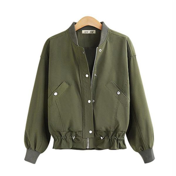 

women's jackets 2021 hooded spring autumn causal windbreaker women basic jacket coats zipper loose famale oversize, Black;brown