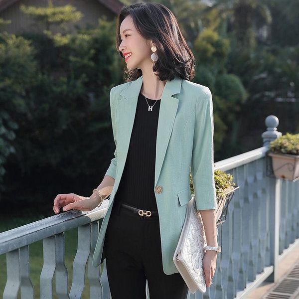 

women's suits & blazers women 2021 spring autumn blazer female elegant chic suit jacket ladies single-button casual slim outerwear femm, White;black