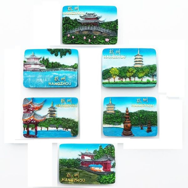 

fridge magnets china 3d hangzhou west lake tourist souvenirs refrigerator magnetic stickers travel gifts