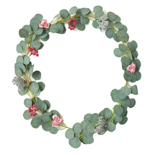 

artificial ivy green leaf plants, fake rose flower vine garland greenery for wedding party garden office home decor