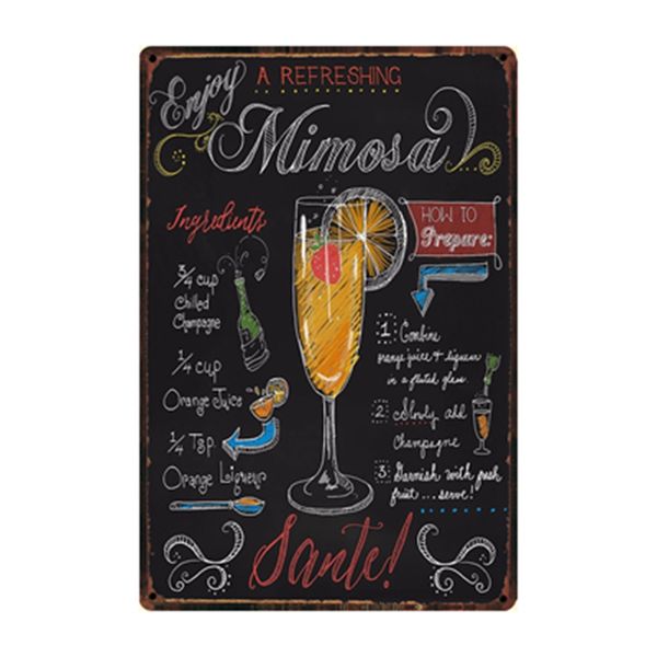 

mimosa cocktail beer metal poster home decor antique wall tin sign painting 20*30 cm size y-1004