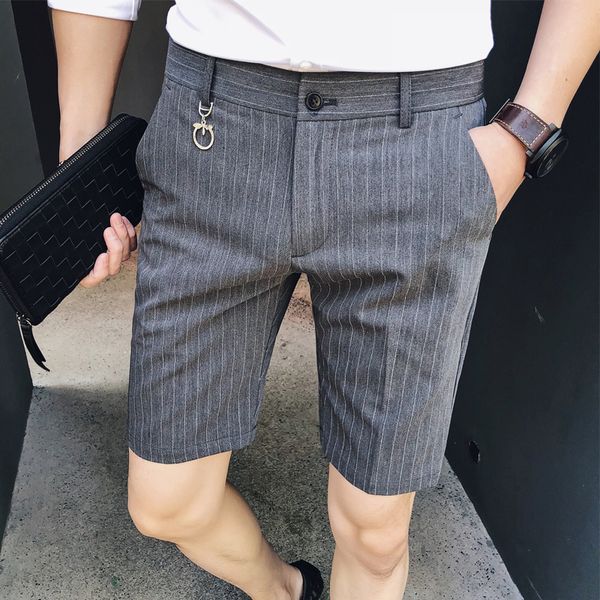 

Mode 2021 Men's Will See Fine New Striped Shorts of Men at Knee Height Formal Business Gentlemen Wear Casual Short 3xl Pn13, Black
