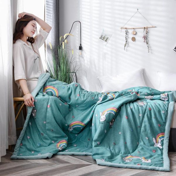 

comforters & sets ab side throw blanket washed cotton + polyester fiber thin duvet green summer bed comforter 2021 pineapple soft quilts gre