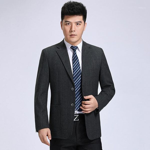 

men's suits & blazers men smart casual plaid autumn winter camel dark gray checked pattern jacket notched collar business outfit for ma, White;black