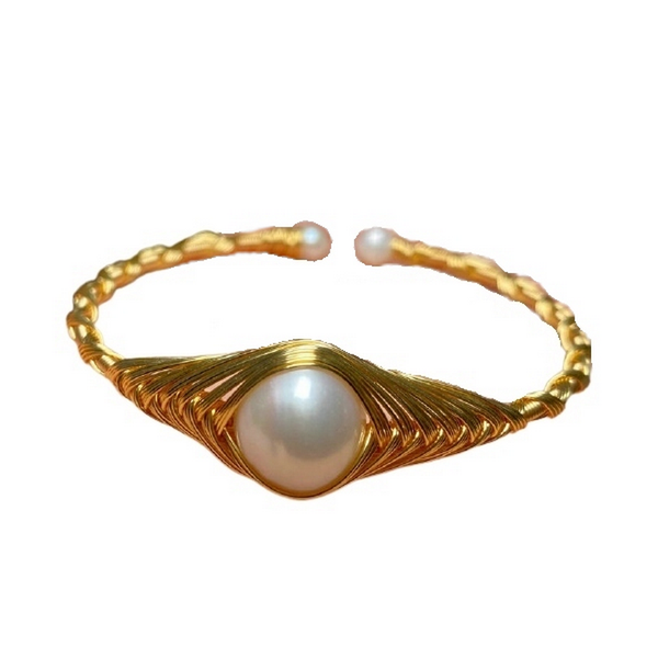 

bangle sinzry 2021 lady costume jewelry original handmade natural pearl vintage cuff bangles, Black
