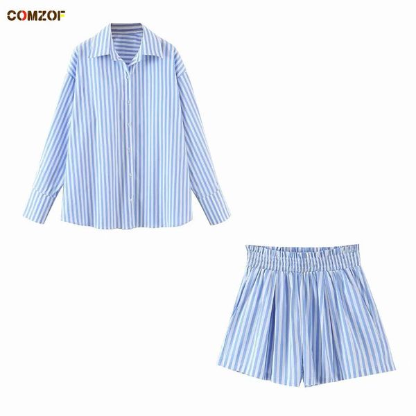 

women's tracksuits 2021 summer oversize shirt+shorts women stripe two piece sets loose clothing casual suits conjuntos de mujer, Gray