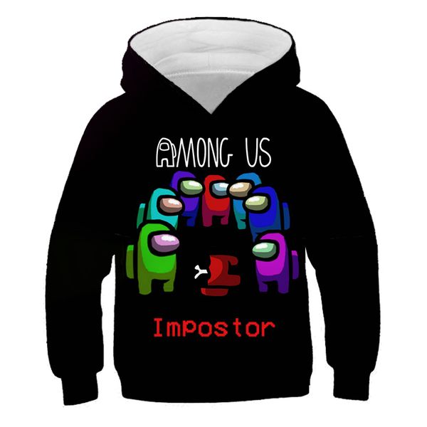 

new game among us impostor hoodies kids 3d video game boys clothes teen for girl sweatshirt costume long sleeve autumn, Black