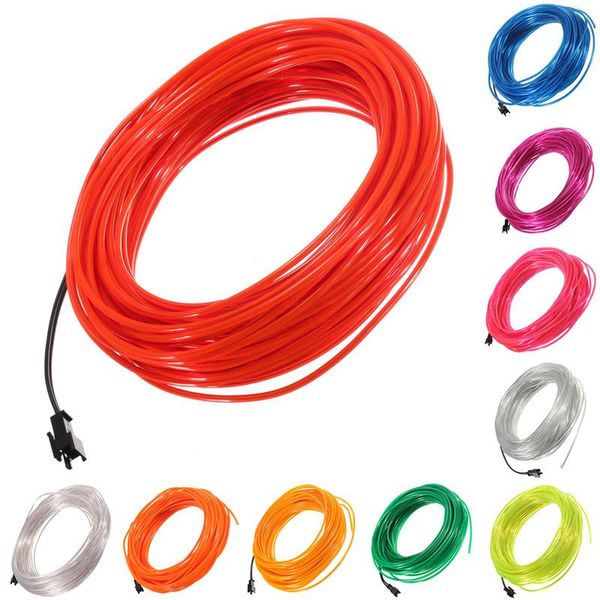 

strings el wire neon light led string 2m 3m 5m waterproof lights party decoration flexible rope tube for holiday 10 color