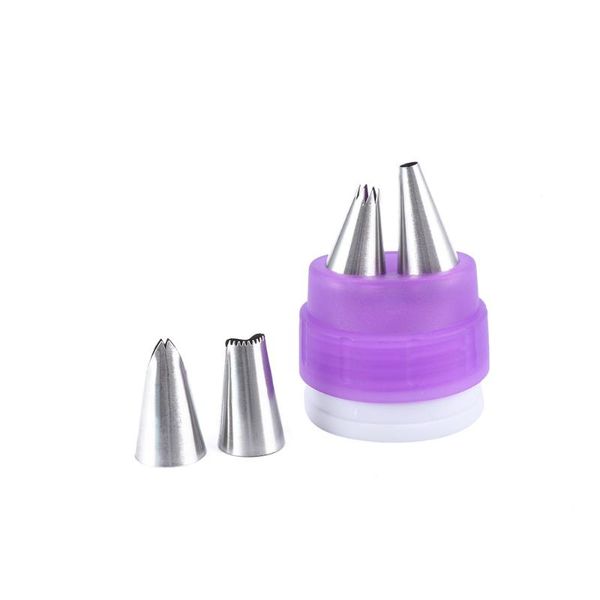 

baking & pastry tools 6pcs/set plastic abs duo tip coupler set icing piping nozzles bag cake tips bakeware tool decoration