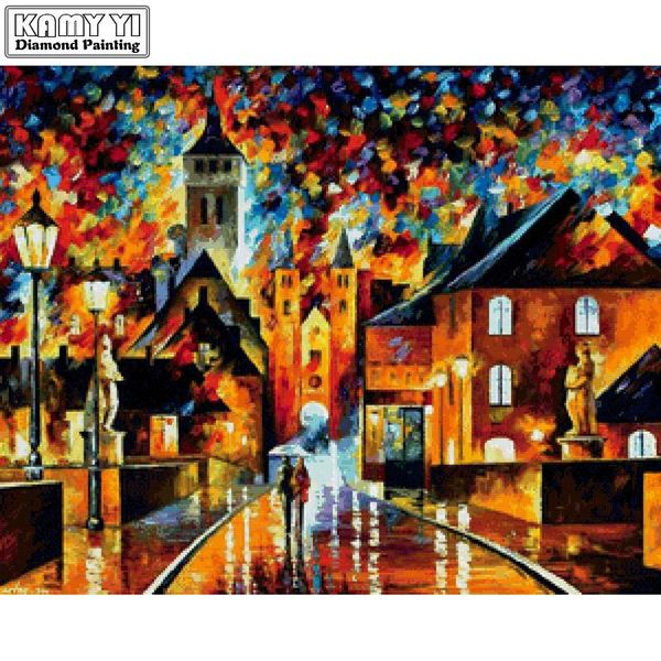 

diamond painting zhui star full square 5d diy po custom \"in the rain\" 3d embroidery cross stitch mosaic decor resin