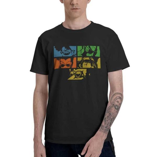 

men's t-shirts bebop cowboy t shirt men 100% cotton print t-shirt novelty tshirt short sleeve science fiction anime tees, White;black