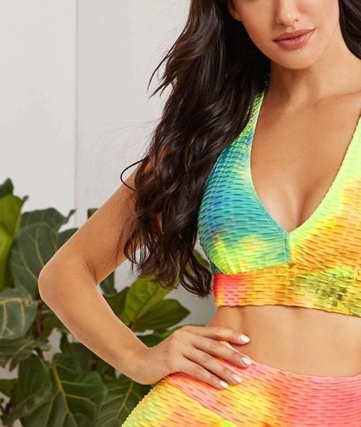 

unique mixed colors sports shorts set in bandhnu fitness workout suit amazing colorful bra pants 2021 new dropship, Gray