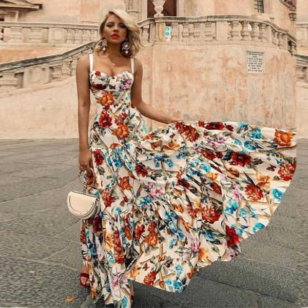 

luxury party evening dress summer women's fashion sleevels suspender printed, Black