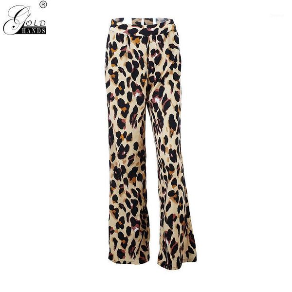 

women's pants & capris gold hands autumn winter streetwear women leopard party wide leg flat broadcloth, Black;white
