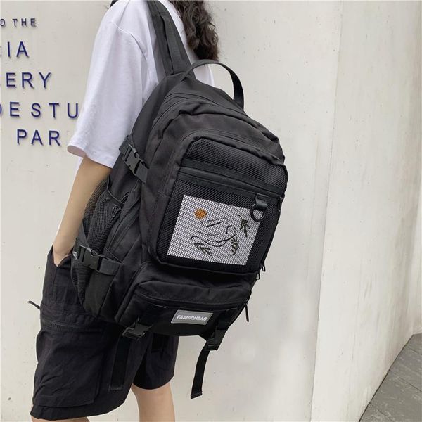 

backpacks female 2021 harajuku student new fashion school multi pocket travel lapoxford bags girls luxury cool teenage boy
