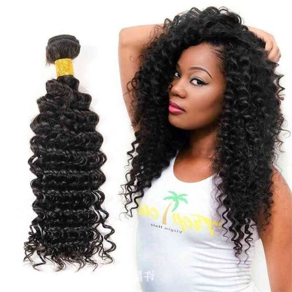 

wigs human deep wave curly hair curtain, Black