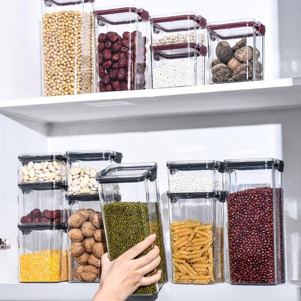 

storage bottles & jars airtight household grains kitchen food grade transparent plastic boxes dry goods