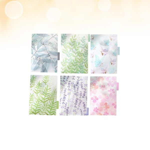 

notepads 6pcs a5 notebook binders dividers set 6 holes ring colored transparent divider page tab cards pp colorful classification, Purple;pink