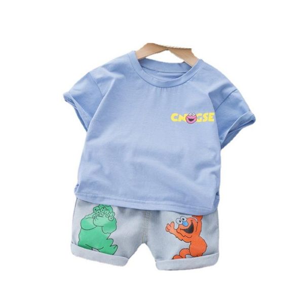 

clothing sets summer kids cartoon clothes children boys girls cotton t shirt shorts 2pcs/sets infant toddler sportswear, White