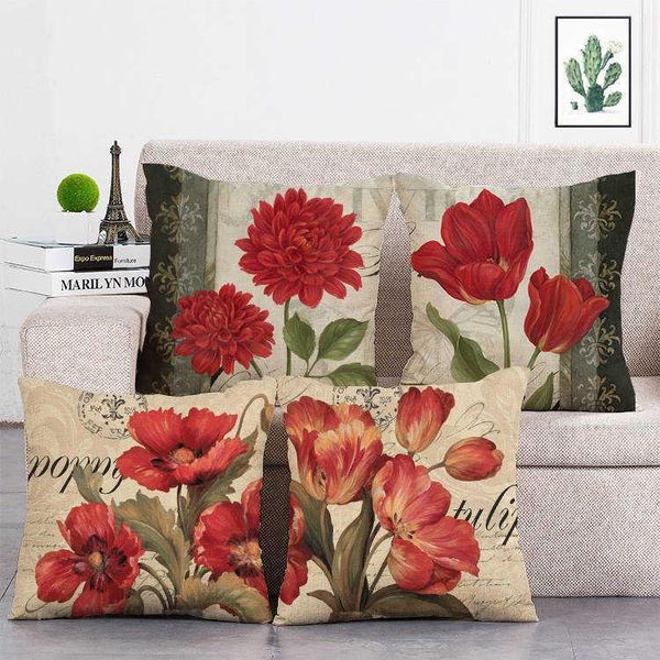

cushion/decorative pillow floral cushion covers colorful flowers throw for home sofa bedroom pink red roses decorative pillowcases t73